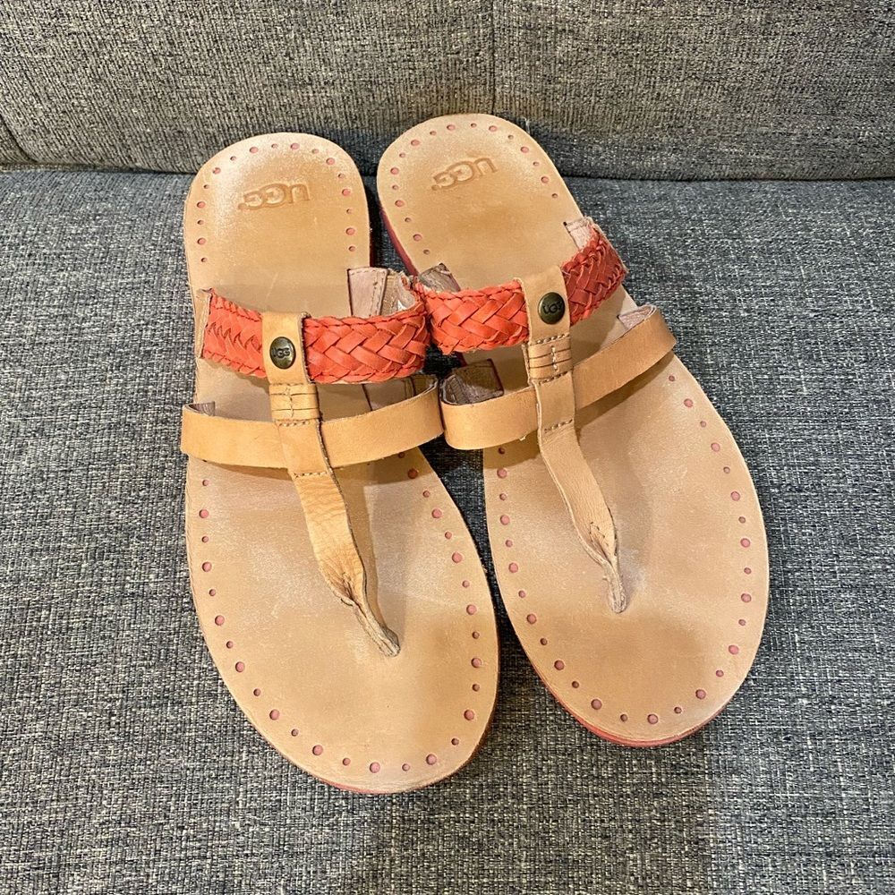 UGG Audra Leather Thong Sandals Women’s Size 8